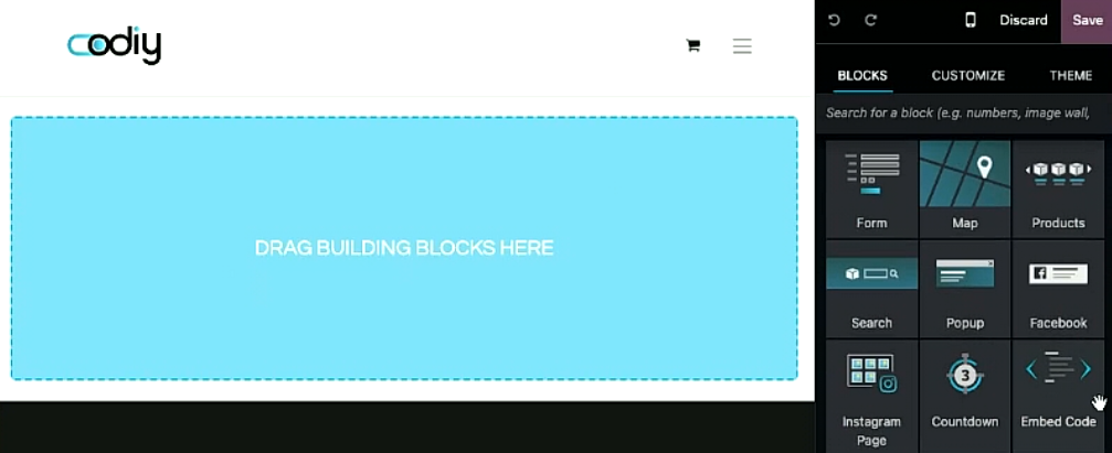 screenshot dragging html block