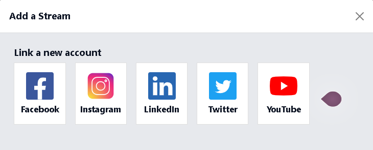screenshot of linking social media 