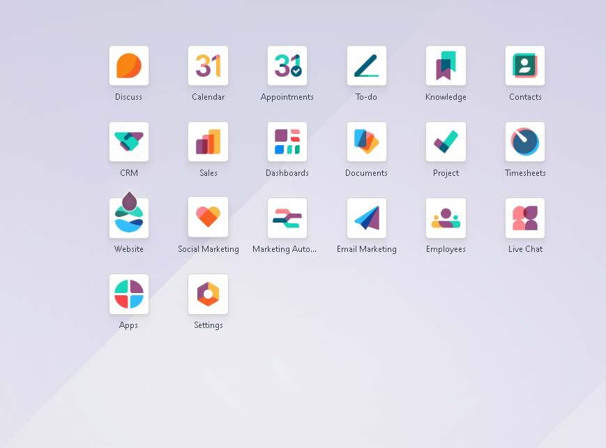 screenshot odoo apps