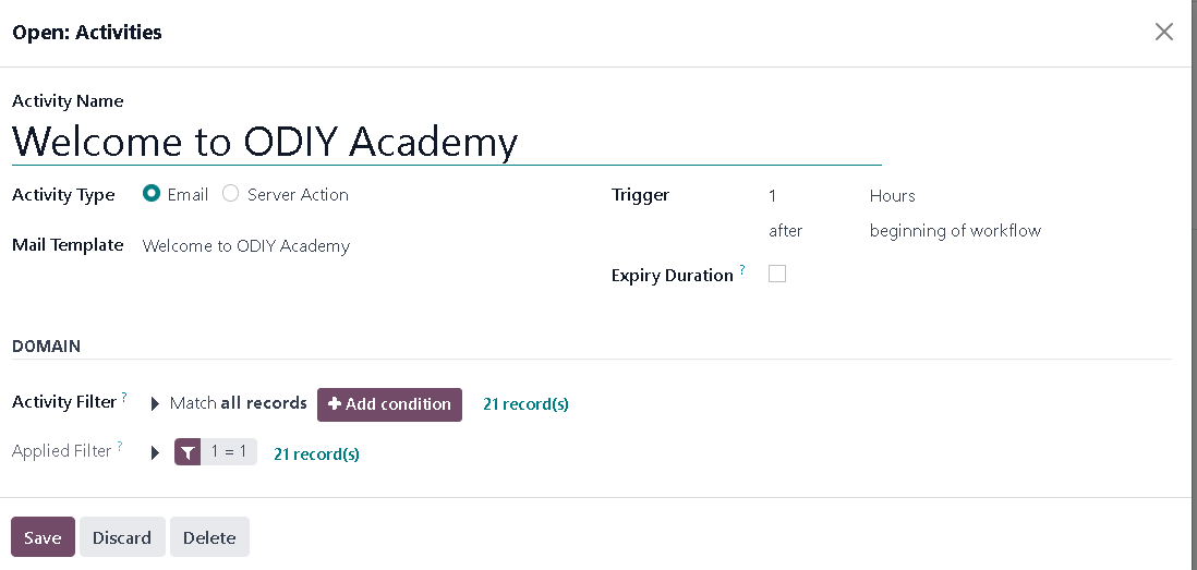 using triggers for the email