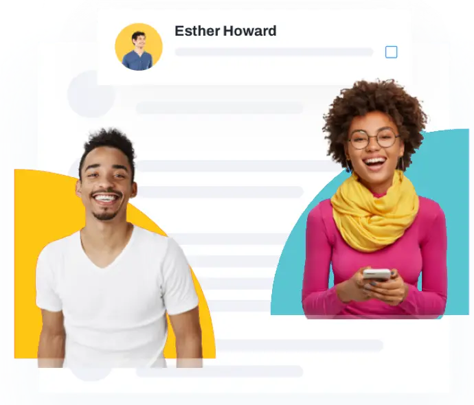 A guy and a girl smiling