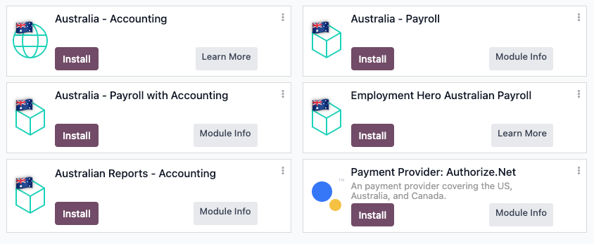 Australian Localisation Odoo Apps
